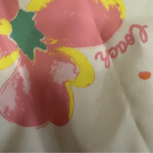 Preloved Women COACH Blocked Floral Cream Sherpa Oversize Jacket Small Winter - Picture 8 of 16